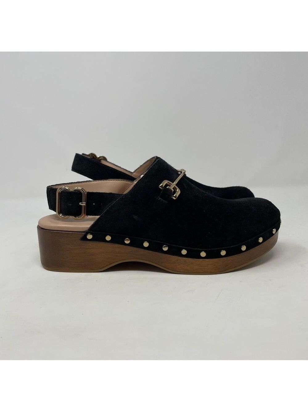 Sam Edelman Hilda Suede Studded Bit Buckle Platform Clogs - NWT - Picture 8 of 12